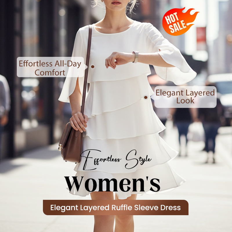 Marlow Layered Dress with Puff Sleeves for Women  -   - Random/recent best seller