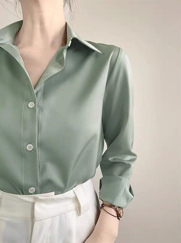 Women's Premium Satin Shirt – Elegant High-Grade Style