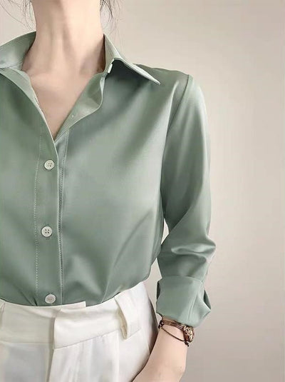 Women's Premium Satin Shirt – Elegant High-Grade Style