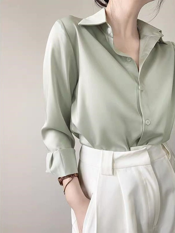 Women's Premium Satin Shirt – Elegant High-Grade Style
