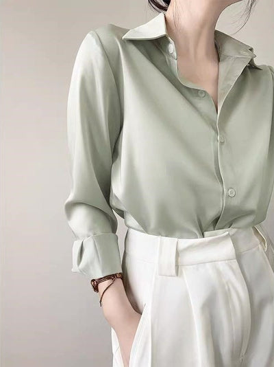 Women's Premium Satin Shirt – Elegant High-Grade Style