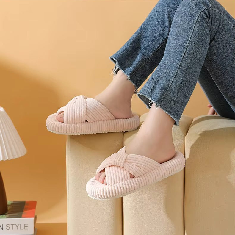 Nora Arch Support Slippers for Women for Plantar Fasciitis Relief, Ergonomic Cross Bow Bedroom slippers