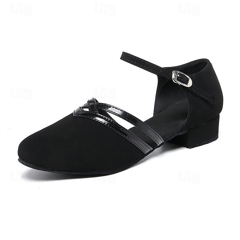 Women's Dance Shoes | Black Suede | Ankle Strap