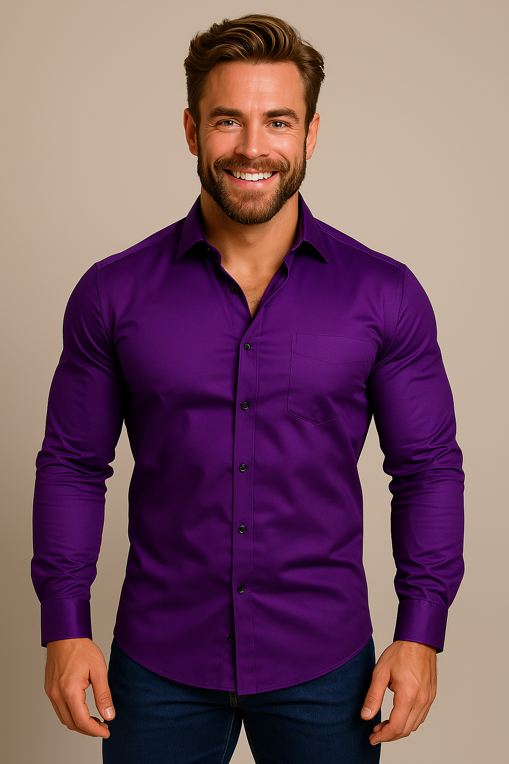 Men's Long Sleeve Shirt | Structured Fit, Wrinkle Free