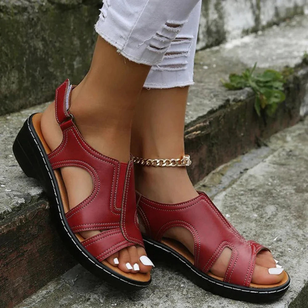 Orthopedic Sandals Women | Leather Wedge, Arch Support | 2024