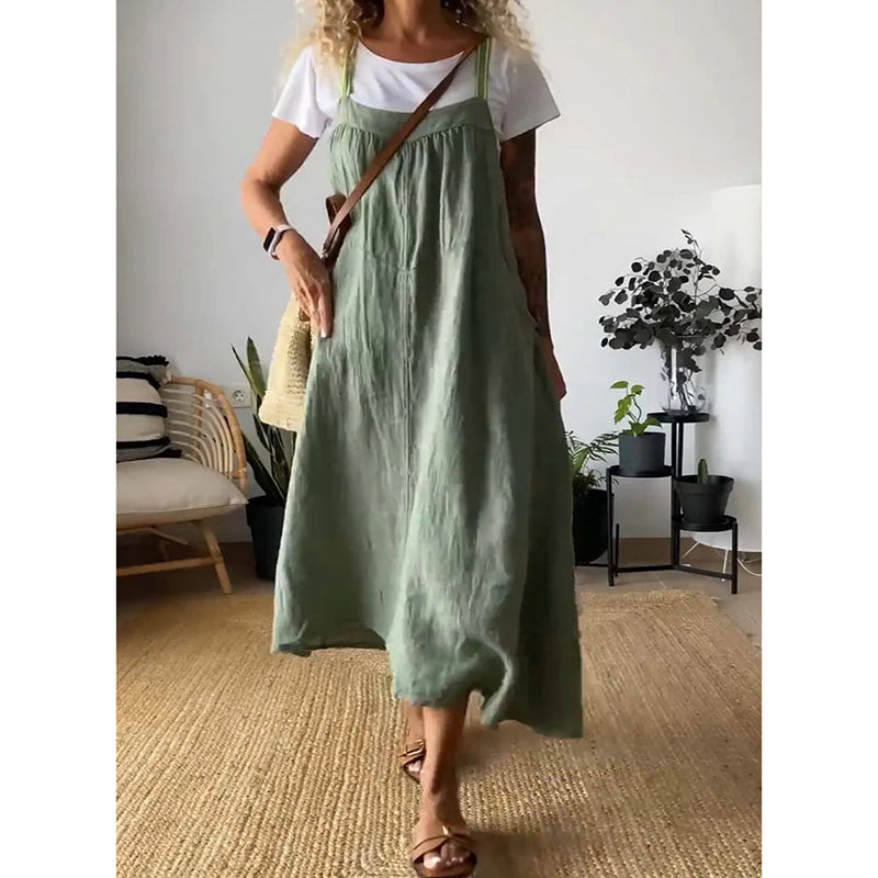Cotton Maxi Dress | Lightweight Linen Blend, All-Day Comfort