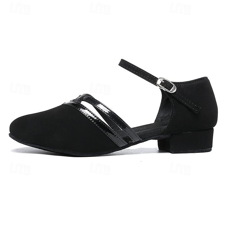 Women's Dance Shoes | Black Suede | Ankle Strap