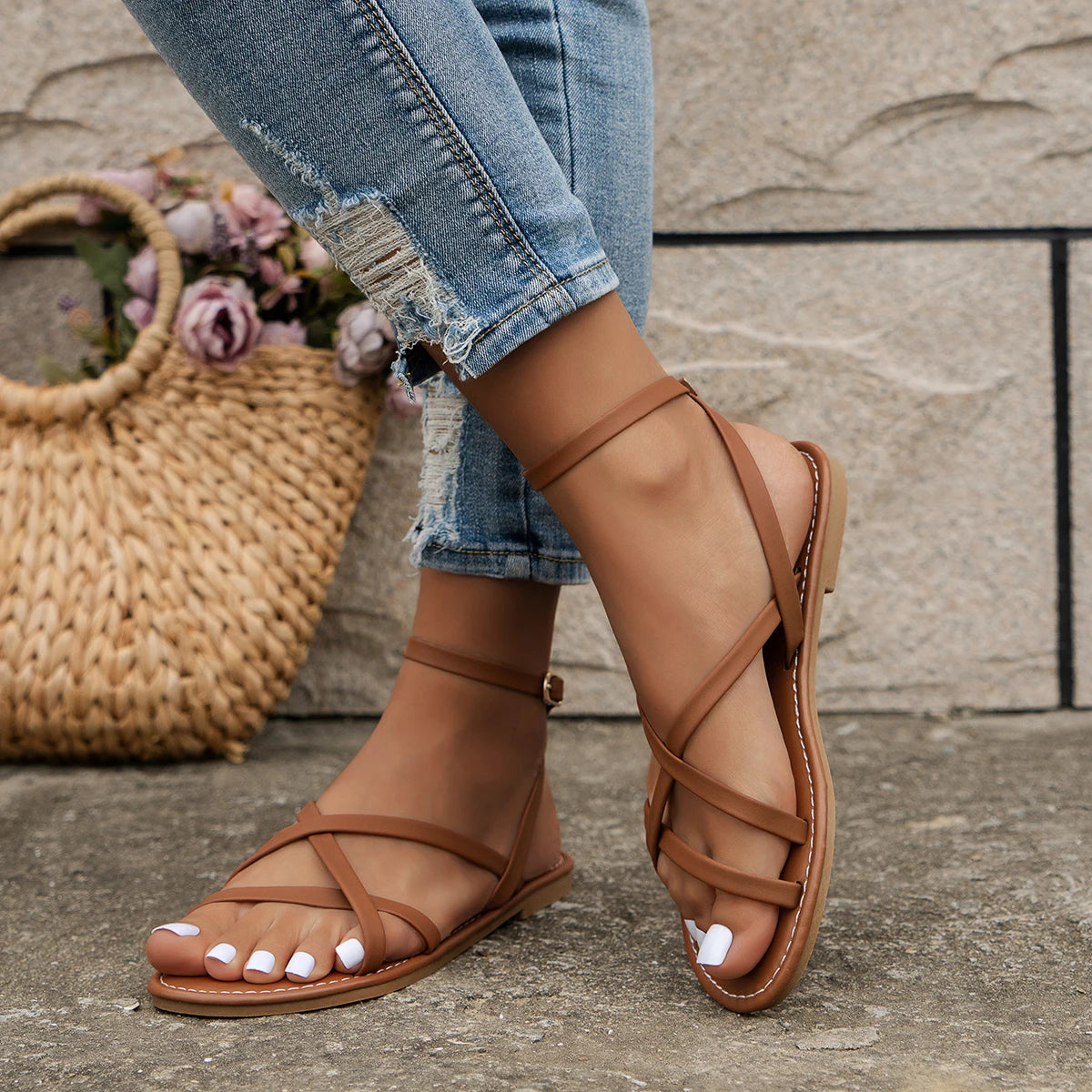 Elsa | Women's Strappy Flat Orthopedic Casual Sandals