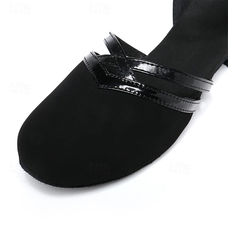 Women's Dance Shoes | Black Suede | Ankle Strap